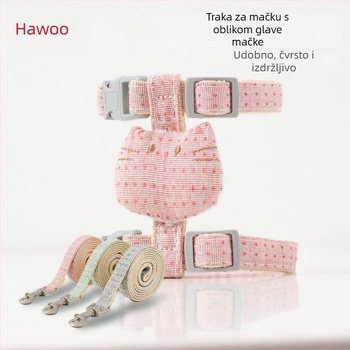 Mačji harnes u obliku I s podesivim užetom - materijal: tkanina, Hawoo
