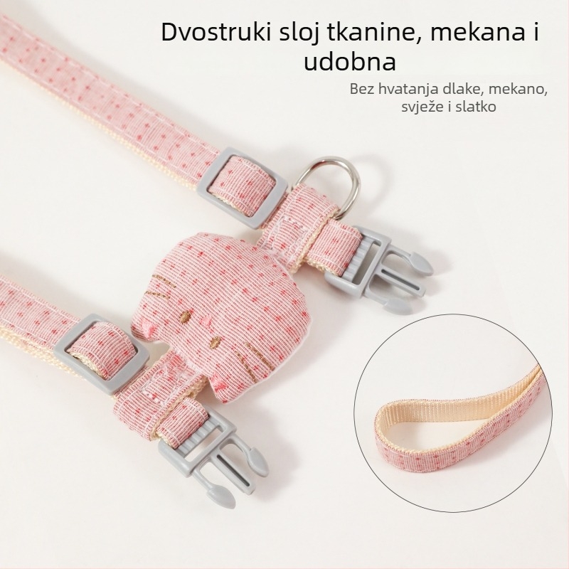 Mačji harnes u obliku I s podesivim užetom - materijal: tkanina, Hawoo