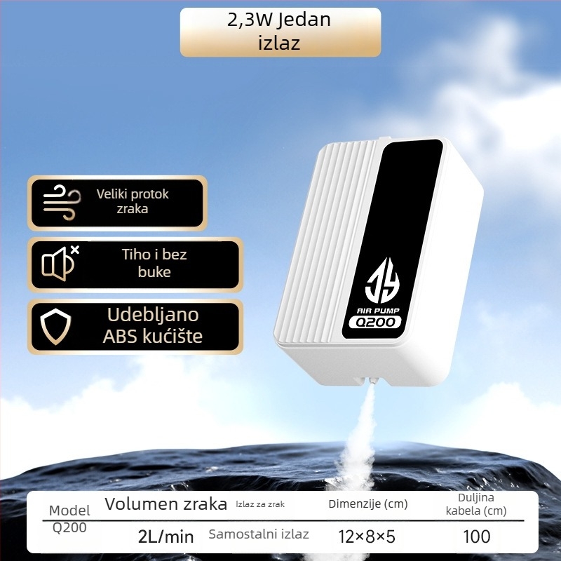 OEM pumpa za kisik za akvarij, ultra tiha dijafragma oksigenator za kućni uzgoj riba, 380 g, Kyung ye
