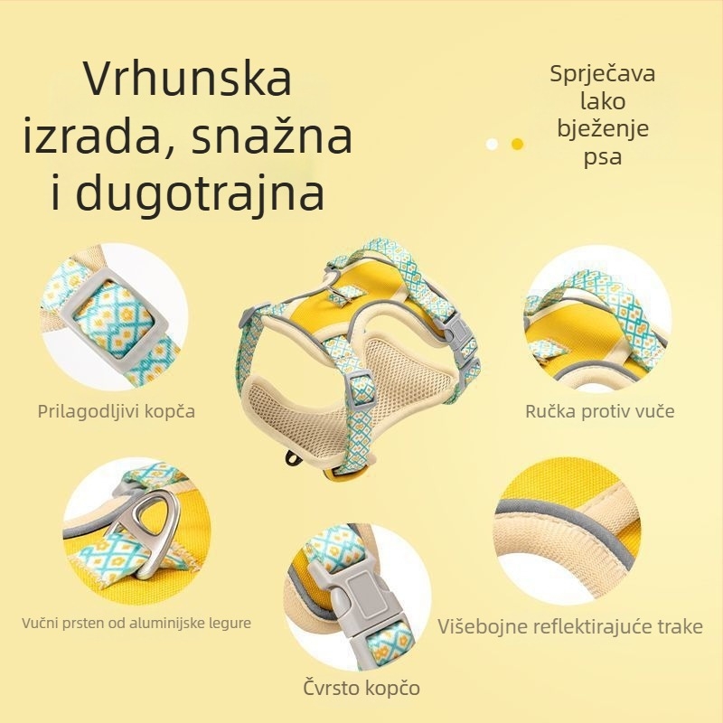 Hamac za psa s dizajnom ruksaka za prsa i leđa, podesiv, otporan na kidanje i sprječava bijeg