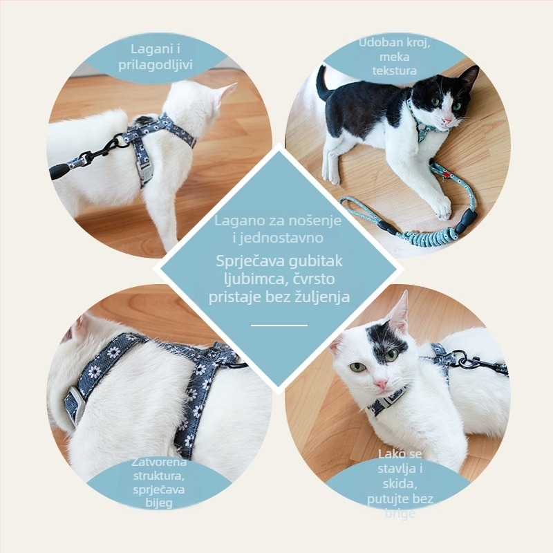 Mačji kaiš – otporan na kidanje, vučni pojas za mačke, pamuk, marka Shuangyu pet, pakiranje 240 kom. (Materijal: pamuk; Kategorija proizvoda: vučni pojas; Marka: Shuangyu pet; Pakiranje: 240 kom.)