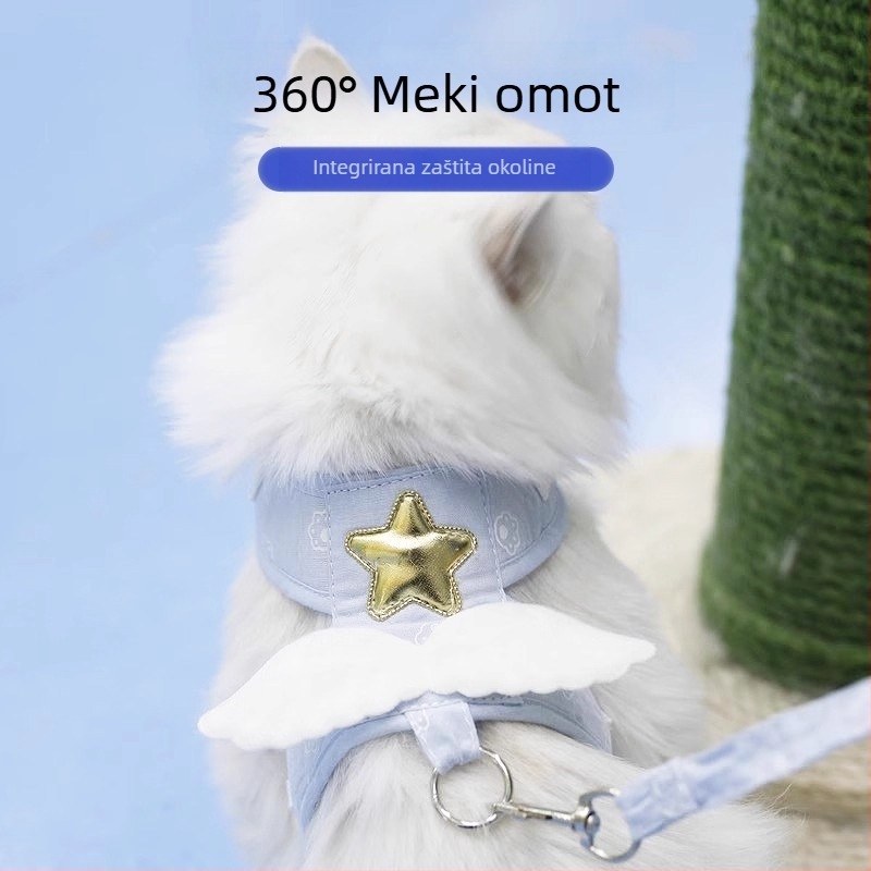 Mačji prsluk s mrežastim prsnim remenom, anti-breakaway, Simple image