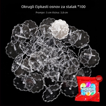 Prozirna plastična baza za ukrase torti s lutkama — baza za umetanje figūra, set 100 komada