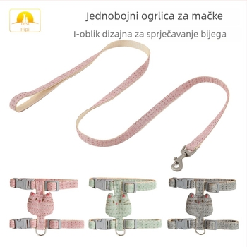 I-oblik mačji harnes, pamuk i lan, ABS kopče, metalni dodatci