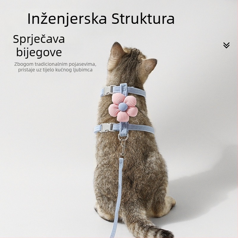 Mačji povodac za vuču, I-oblik, nepovratni, poliester
