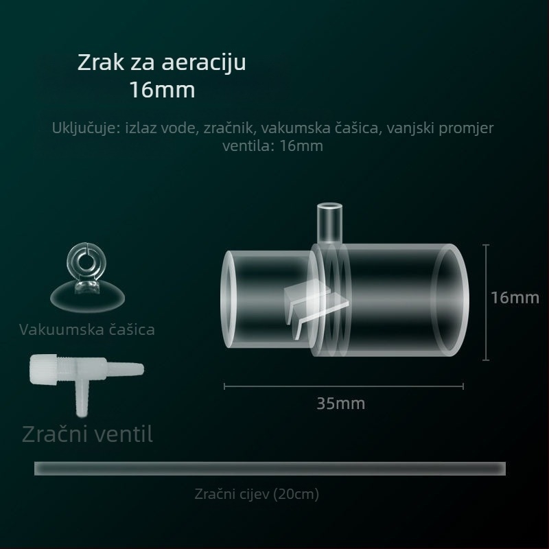 Difuzor kisika za akvarij, izlazna cijev, plastični, težina 50, marka Long auspicious palace, podrijetlo Hebei