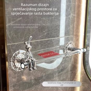 Akrilni stalak za ručnike, s jednom šipkom, bez bušenja, kupaonica skladištenje, nosivost 10 kg