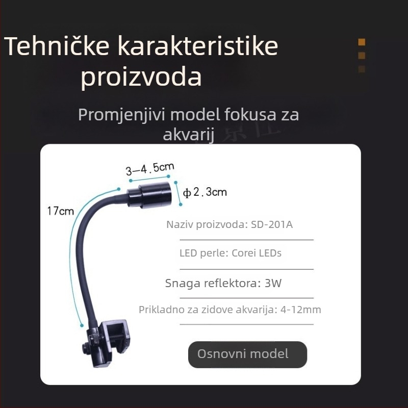 LED reflektor za akvarij sa zumom – za vodene biljke i kornjače