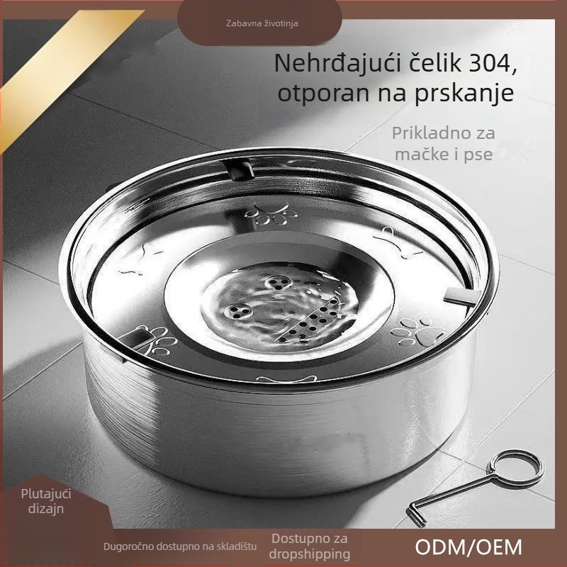 Viseća posuda za piće kućnim ljubimcima – bez prosipavanja tekućine, od nehrđajućeg čelika 304, odvojiva i jednostavna za čišćenje, kapacitet 1L/3L/5.6L (304 nehrđajući čelik; kapacitet 1L/3L/5.6L; odvojiva; viseća)