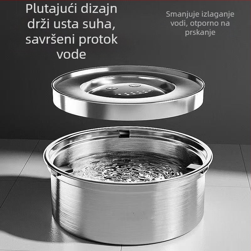 Viseća posuda za piće kućnim ljubimcima – bez prosipavanja tekućine, od nehrđajućeg čelika 304, odvojiva i jednostavna za čišćenje, kapacitet 1L/3L/5.6L (304 nehrđajući čelik; kapacitet 1L/3L/5.6L; odvojiva; viseća)