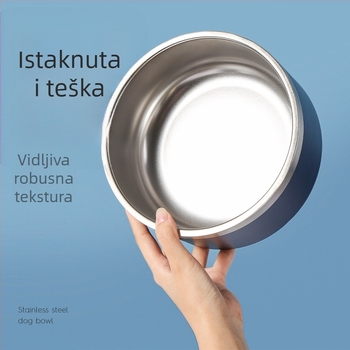 Mpets Nerđajući čelik set posuda za vodu i hranu za pse – velika kapaciteta, debele, otporne na udarce, za srednje i velike pse