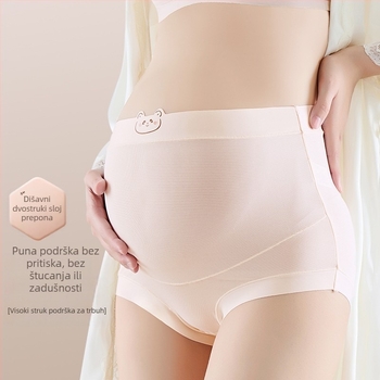 Trudničke gaćice s visokim strukom, prozračne od najlona, potpuna podrška, ljeto, trokutasti kroj