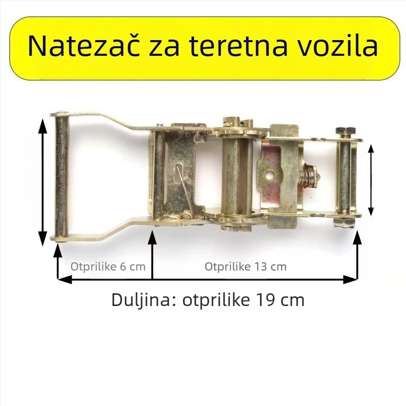 Natezač remena za teret s ratchet mehanizmom, proširenim i debelim tijelom