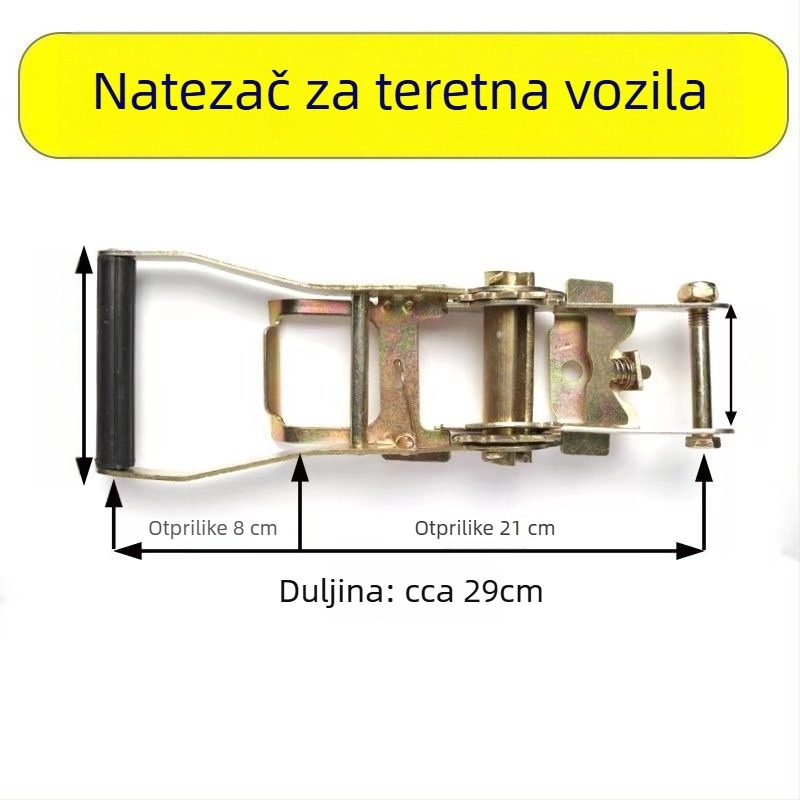 Natezač remena za teret s ratchet mehanizmom, proširenim i debelim tijelom