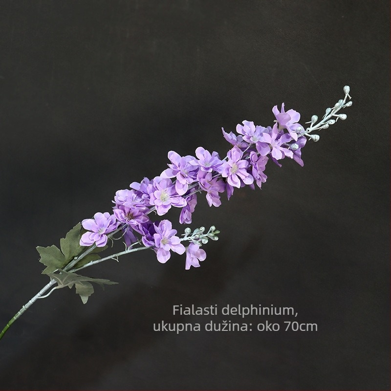 Umjetna cvjetna aranžman Delphinium u vazi, platneni materijal, dekoracija svadbene dvorane