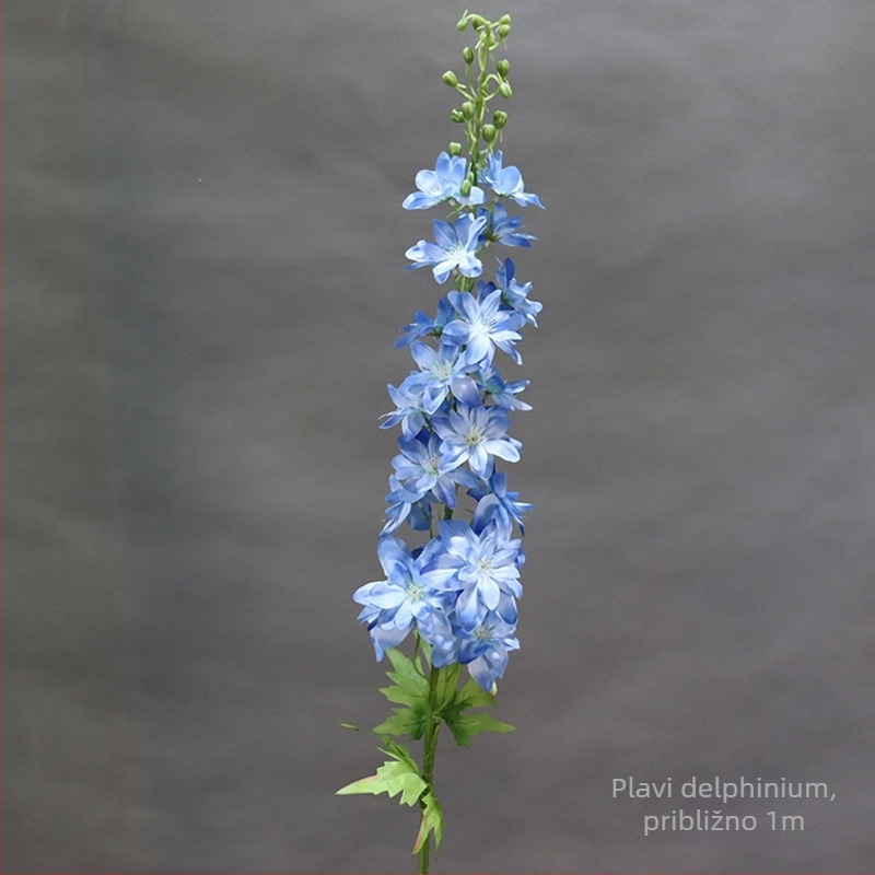 Umjetna cvjetna aranžman Delphinium u vazi, platneni materijal, dekoracija svadbene dvorane