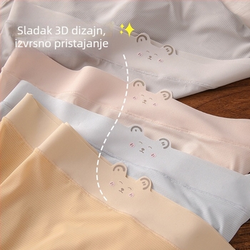 Donje rublje za trudnice s visokim strukom, prozračno i bez šavova — Ice Silk najlon, pamukova podstava