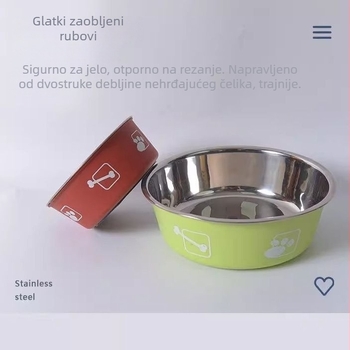 Dvostruka posuda za pse za hranu, protiv prevrnutja i zaštita od prosipanja