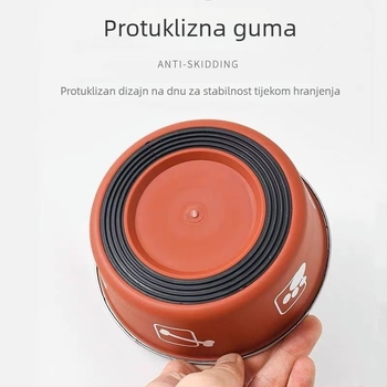 Dvostruka posuda za pse za hranu, protiv prevrnutja i zaštita od prosipanja