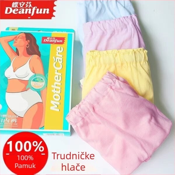 Deanfen gaćice za trudnice od pamuka, srednji pojas, pamuk podstava