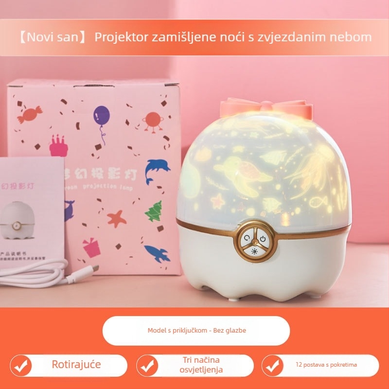 Zvjezdani projektor noćno svjetlo (Ugrađena baterija, Bluetooth, Nema pametne kontrole)