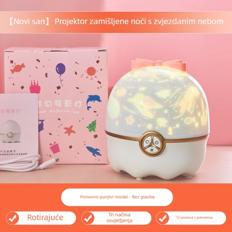 Zvjezdani projektor noćno svjetlo (Ugrađena baterija, Bluetooth, Nema pametne kontrole)