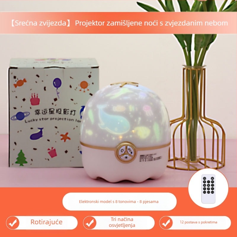 Zvjezdani projektor noćno svjetlo (Ugrađena baterija, Bluetooth, Nema pametne kontrole)