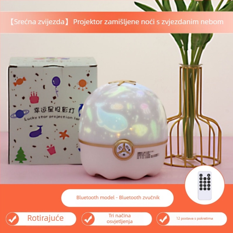 Zvjezdani projektor noćno svjetlo (Ugrađena baterija, Bluetooth, Nema pametne kontrole)