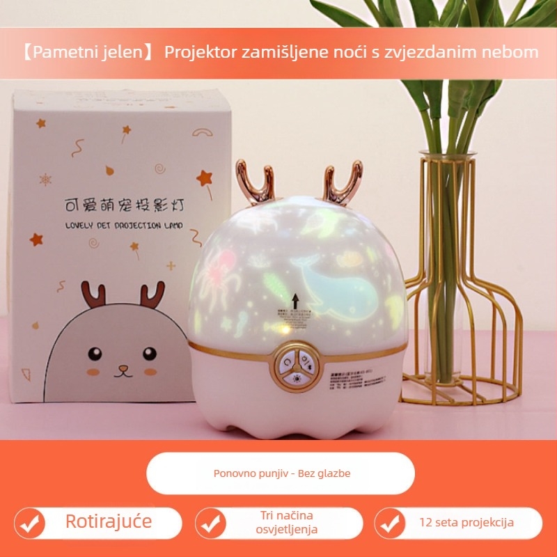 Zvjezdani projektor noćno svjetlo (Ugrađena baterija, Bluetooth, Nema pametne kontrole)