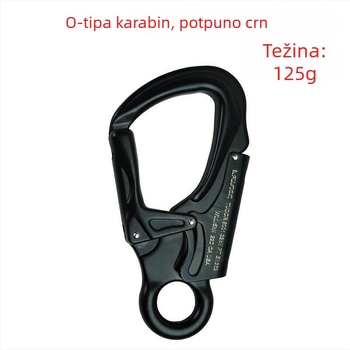 Sigurnosni kuka za penjanje – aluminijska legura, tip D, opterećenje 35 kN, mali očni karabiner, uređaj za zaključavanje užeta