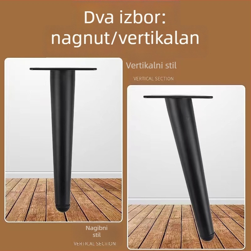 Željezne podesive konusne noge namještaja – konusnog oblika, model 01, marka Yalai Flight Star; pogodne za stolove, noćne ormariće, kauče, ormariće, šank stolove i radne stolove; moderan minimalistički stil, kovano željezo.