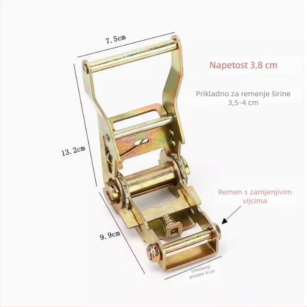 Kovana Eyelet kopča, protuklizni mehanizam, za vezivne trake, zavareni spoj — nosivost 246,9 kg