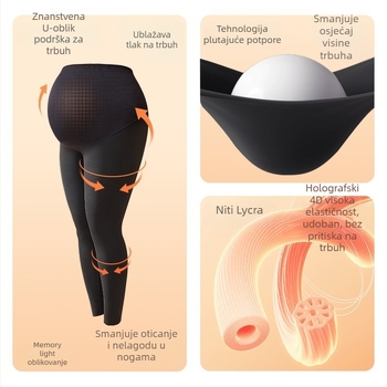 Trudničke tajice s flis podstavom, 3/4 duljine, glavni materijal: najlon 80–90%, toplo i visoko elastično