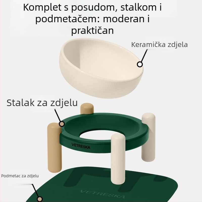 Keramička podloga za posude za mačke i pse — Marka Not Stuck, Materijal keramika, Nije set automatskog hranjenja, Kategorija: hrana za kućne ljubimce