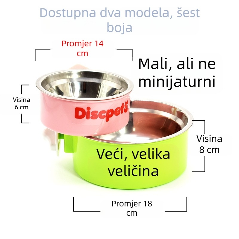 Posuda za hranu i piće za kućne ljubimce, siva plava boja, plastični PP, kompatibilna s visećim kavezom