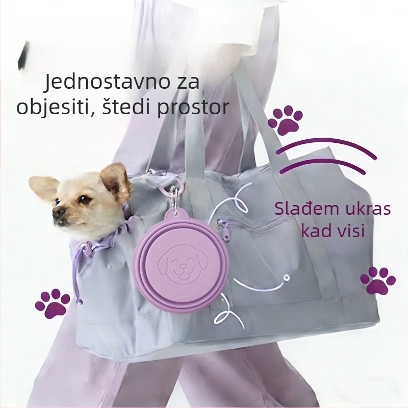 Sklopiva silikonska posuda za kućne ljubimce — prijenosna za vanjsku upotrebu, sporo hranjenje, za pse i mačke