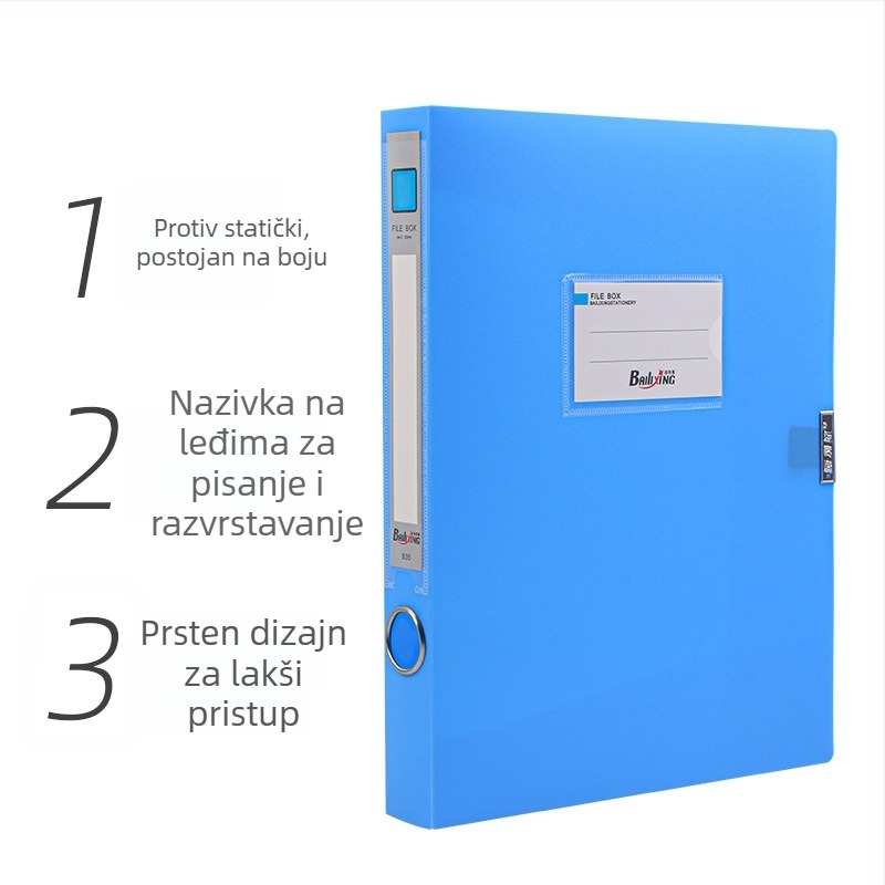 A4 PP kutija za dosije, model 958, debljina 0,8 mm, širina stražnjeg dijela 50 mm, marka Fire-rich