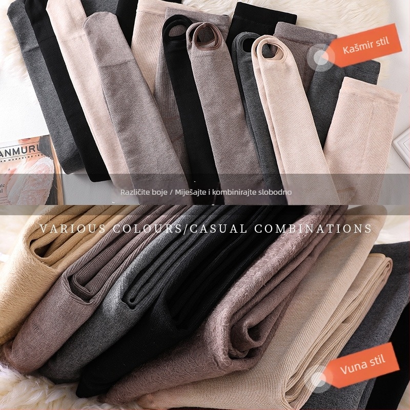 Trudničke hlače s podrškom za trbuh, srednja debljina, tkanina akrilni smjesa (90% akril + <30% drugi), uski kroj