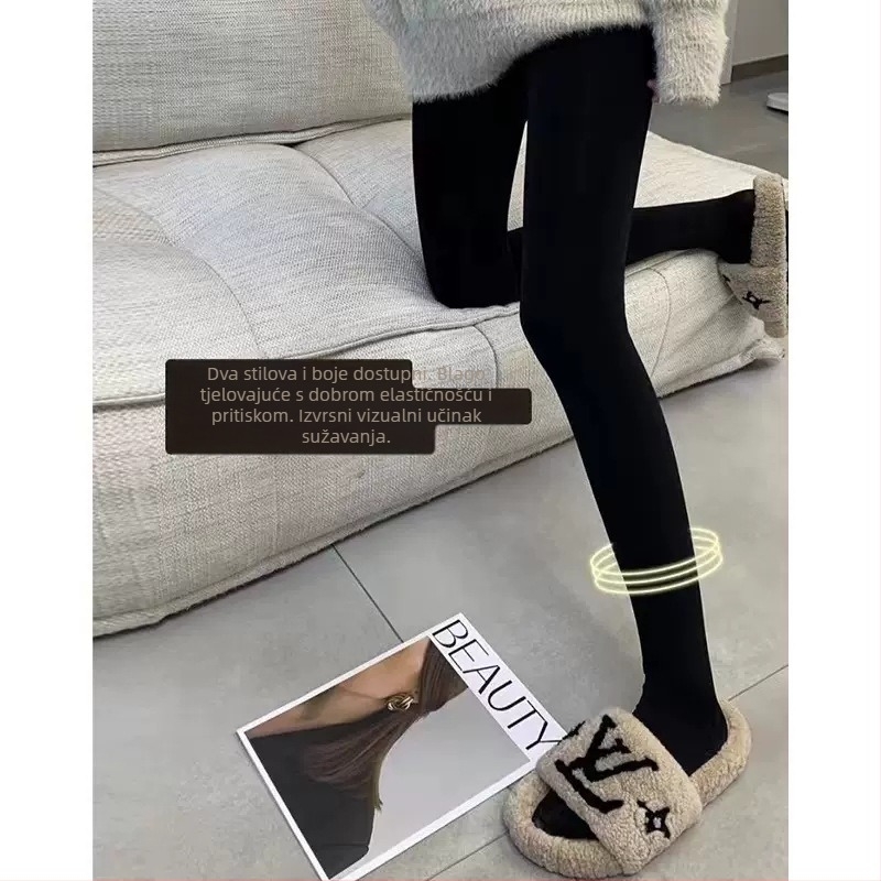 Trudničke najlon čarape s podrškom trbuha, nylon-spandeks smjesa, 80-90% najlona, pune duljine, srednje debljine, visoka elastičnost