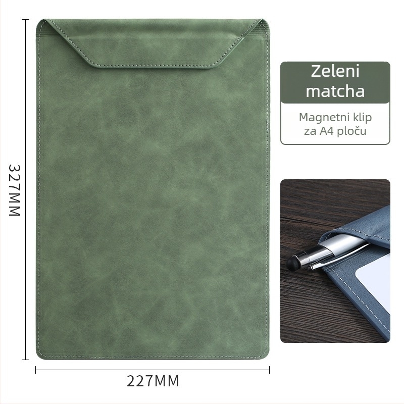 Kožna ploča za pisanje s jednostrukim stegom, kompatibilna s A4/A5, 4 mm ploča, logotip uključen, mogućnost prilagodbe