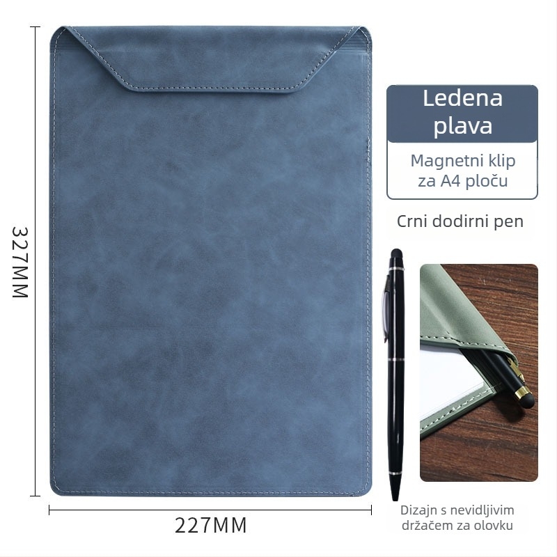 Kožna ploča za pisanje s jednostrukim stegom, kompatibilna s A4/A5, 4 mm ploča, logotip uključen, mogućnost prilagodbe