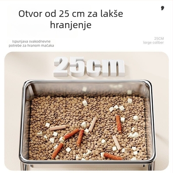 Posuda od nehrđajućeg čelika za kućne ljubimce s podignutim držačem za piće i zaštitom vrata za pse i mačke