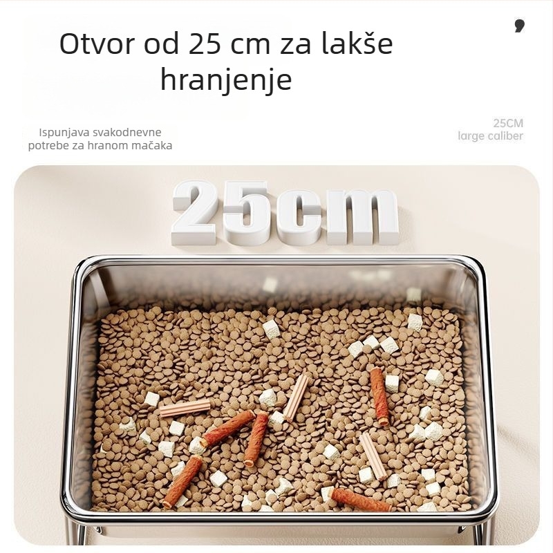 Posuda od nehrđajućeg čelika za kućne ljubimce s podignutim držačem za piće i zaštitom vrata za pse i mačke