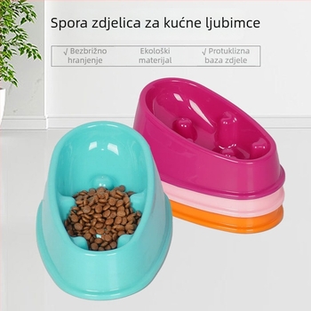 Miska za sporo hranjenje kućnih ljubimaca – dizajn protiv gušenja, ABS+TPR materijal, Dort, paket 100 kom