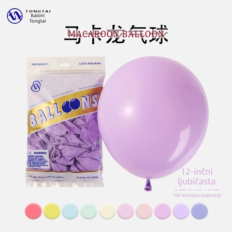 Tongtai Macaron lateks balon, okrugli oblik, tiskani logo, uzorci: znakovi zodijaka, crtići, ljubav, tekst