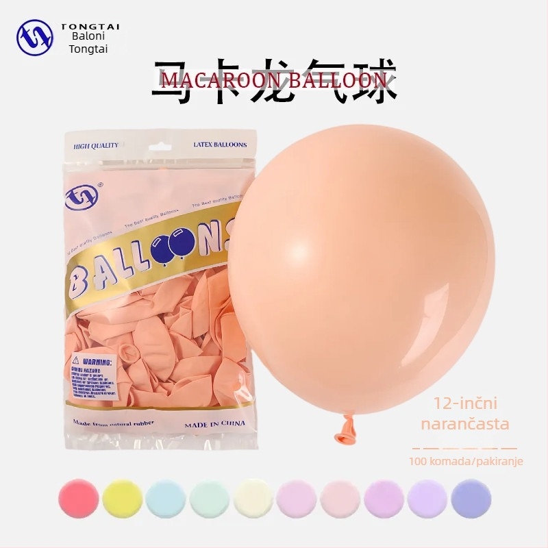 Tongtai Macaron lateks balon, okrugli oblik, tiskani logo, uzorci: znakovi zodijaka, crtići, ljubav, tekst