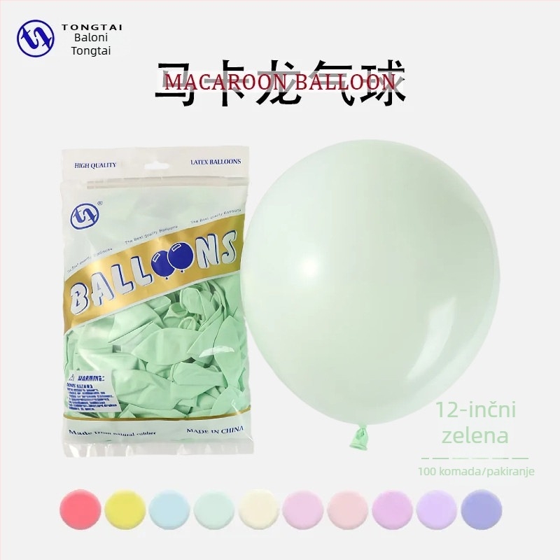 Tongtai Macaron lateks balon, okrugli oblik, tiskani logo, uzorci: znakovi zodijaka, crtići, ljubav, tekst