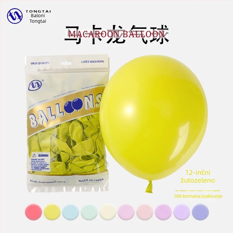 Tongtai Macaron lateks balon, okrugli oblik, tiskani logo, uzorci: znakovi zodijaka, crtići, ljubav, tekst