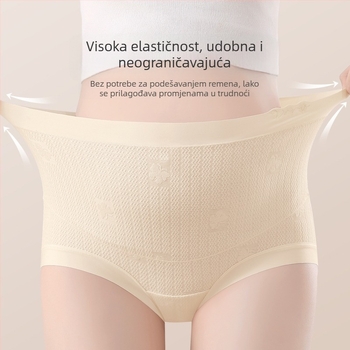 Maternitetski donji rublje od pamuka, visoki pojas, prozračan, antibakterijski, podrška za trbuh, podstava 100% pamuka
