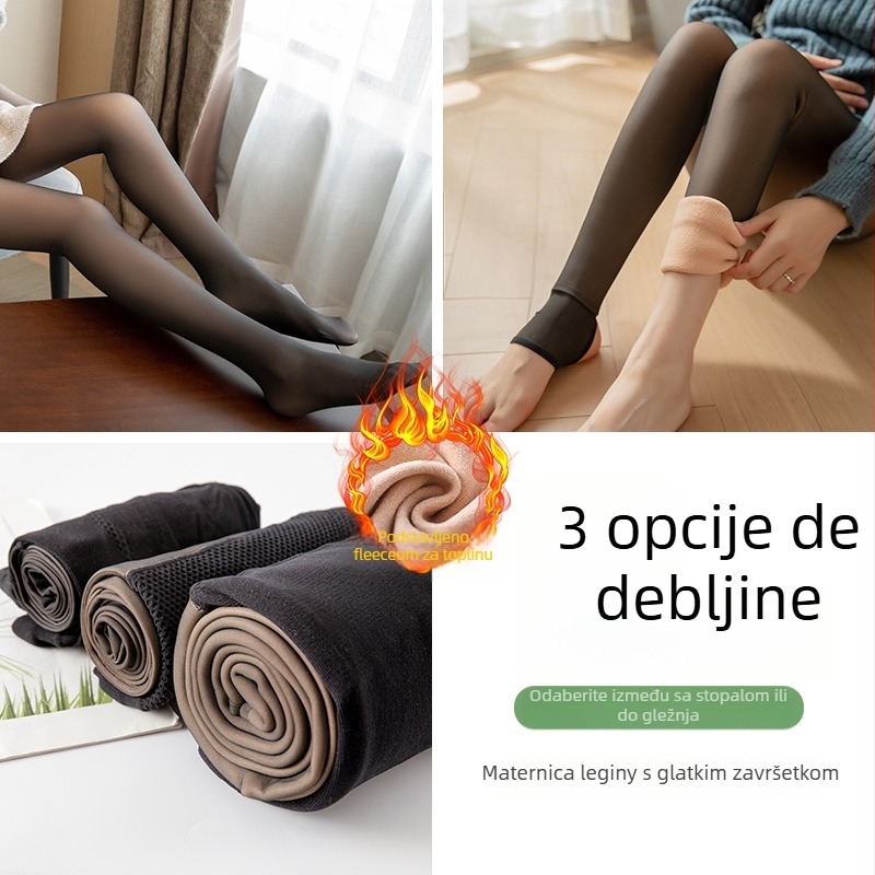 Trudničke tajice za jesen-zimu, bez šavova, debele poliester, tople, visoka elastičnost